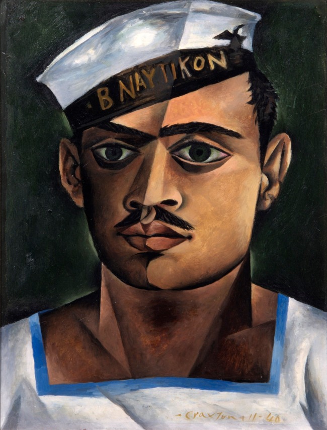 John Craxton (English, 1922-2009) 'Head of a Cretan Sailor' 1946