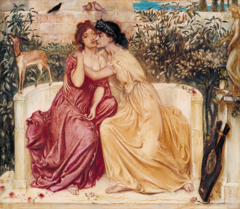 Simeon Solomon (British, 1840-1905) 'Sappho and Erinna in a Garden at Mytilene' 1864