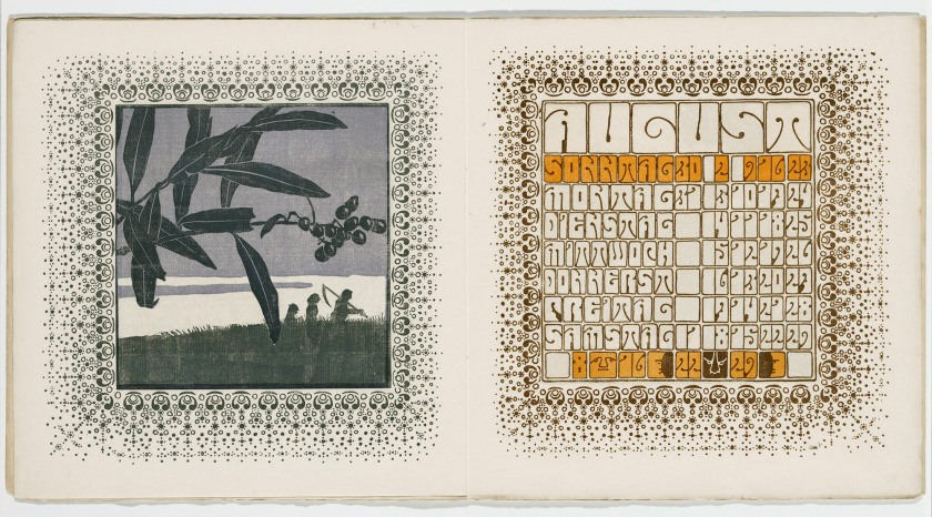Alfred Roller (Austrian, 1864-1935) 'Ver Sacrum Calendar: August' 1902