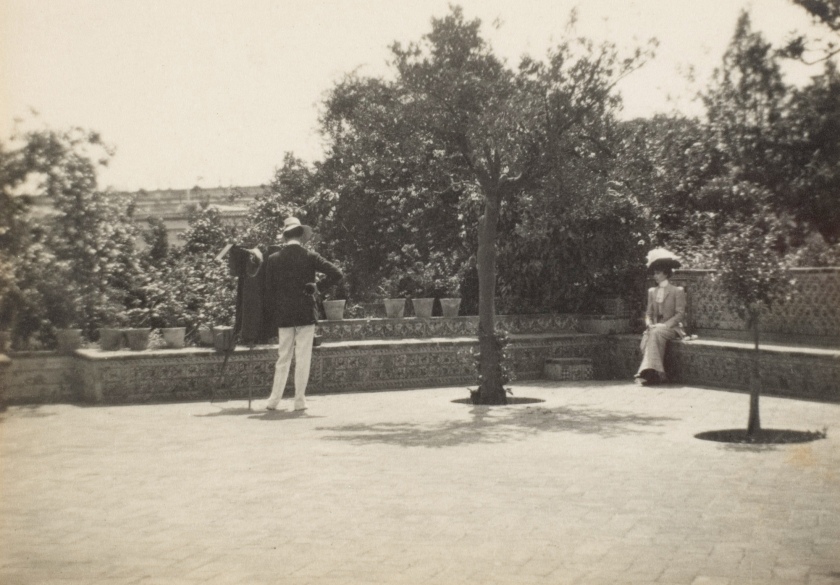 Adolf de Meyer (American born France, 1868-1946) '[Adolf de Meyer Photographing Olga in a Garden]' 1890s