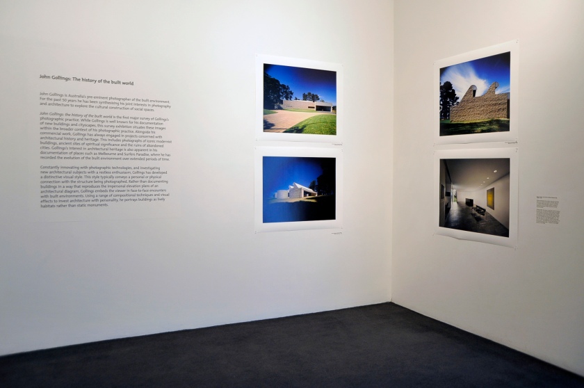 Installation view of the exhibition 'John Gollings: The History of the Built World' at the Monash Gallery of Art, Melbourne
