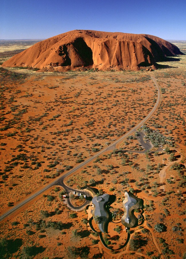 John Gollings (Australian, b. 1944) 'Uluru Visitor Centre (Gregory Burgess), Uluru, Northern Territory' 1999