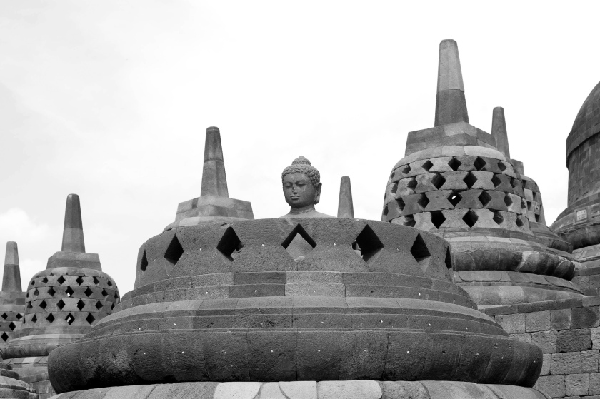 John Gollings (Australian, b. 1944) 'Buddha detail, Borobudur, Java, Indonesia' 2011