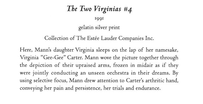 Sally Mann 'The Two Virginias #4' wall text