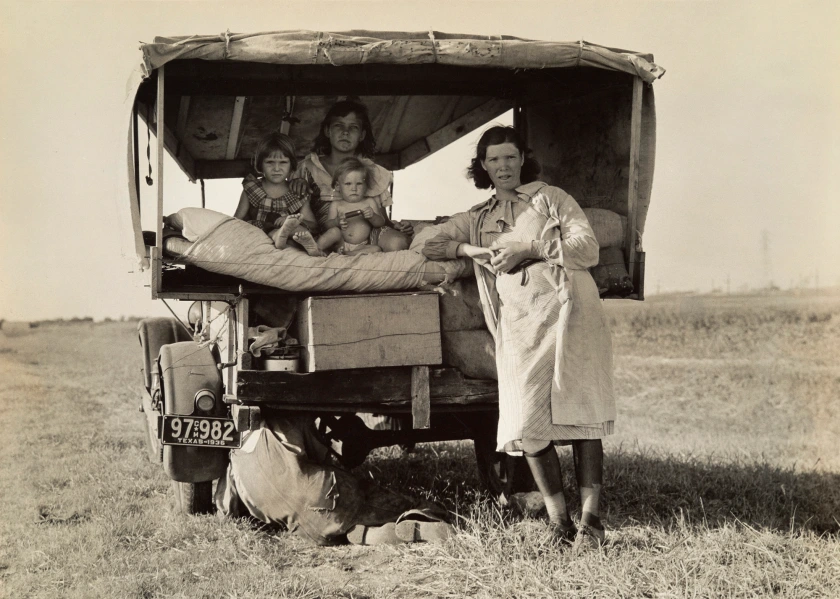 Dorothea Lange (American, 1895-1965) 'Migrant family, Texas' 1936