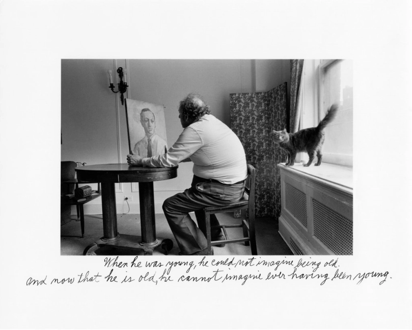 Duane Michals (American, b. 1932) 'When he was young, he could not imagine being old. And now that he is old, he cannot imagine ever having been young' 1979