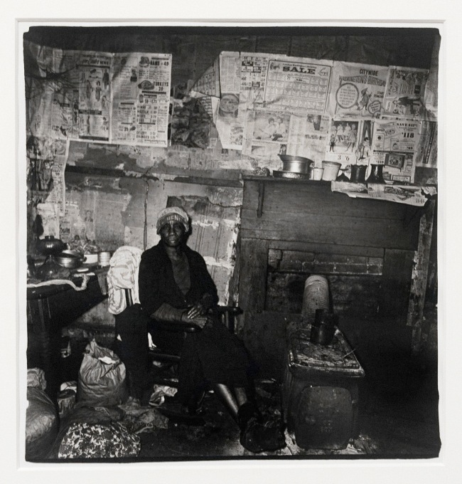 Diane Arbus (American, 1923-1971) 'Addie Taylor in her shack, Beaufort, South Carolina' 1968 (installation view) 