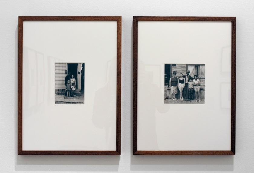 Installation view of the exhibition 'Diane Arbus: American Portraits' at the Heide Museum of Modern Art, Melbourne showing the work of Milton Rogovin with from left to right, 'Not titled (Family in front of house) – 241-2' 1973 and 'Not titled (Family in front of house) – 142-11' 1985, both from the 'Lower West Side' series (1973-2002)