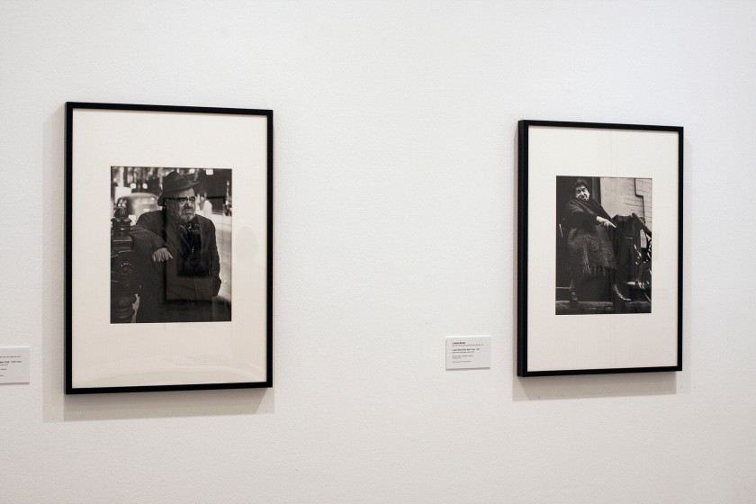 Installation view of the exhibition 'Diane Arbus: American Portraits' at the Heide Museum of Modern Art, Melbourne showing at left, Lisette Model's 'Lower East Side, New York' 1942 and at right, Lisette Model's 'Lower East Side, New York' 1939-1942