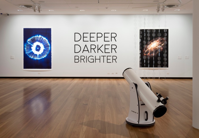 Installation view of gallery one at the exhibition 'Deeper Darker Brighter' at Town Hall Gallery, Hawthorn Arts Centre, Melbourne