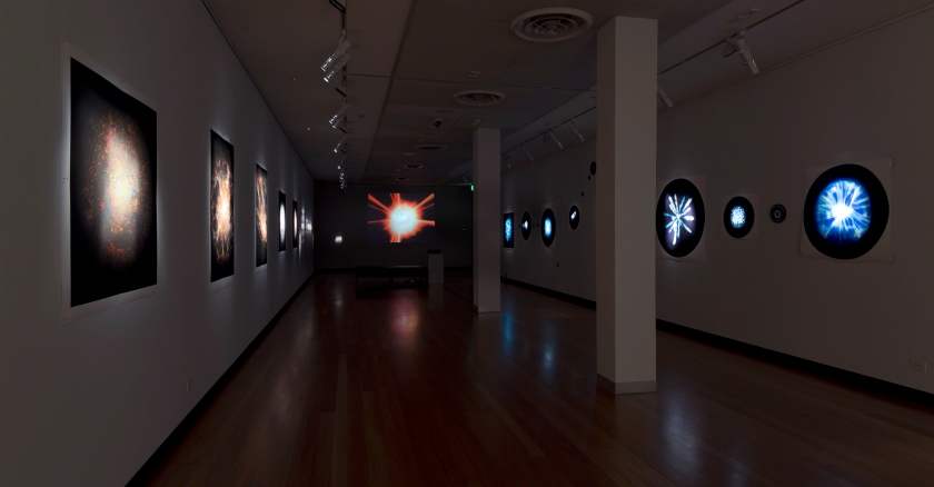Installation view of gallery three at the exhibition 'Deeper Darker Brighter' at Town Hall Gallery, Hawthorn Arts Centre, Melbourne