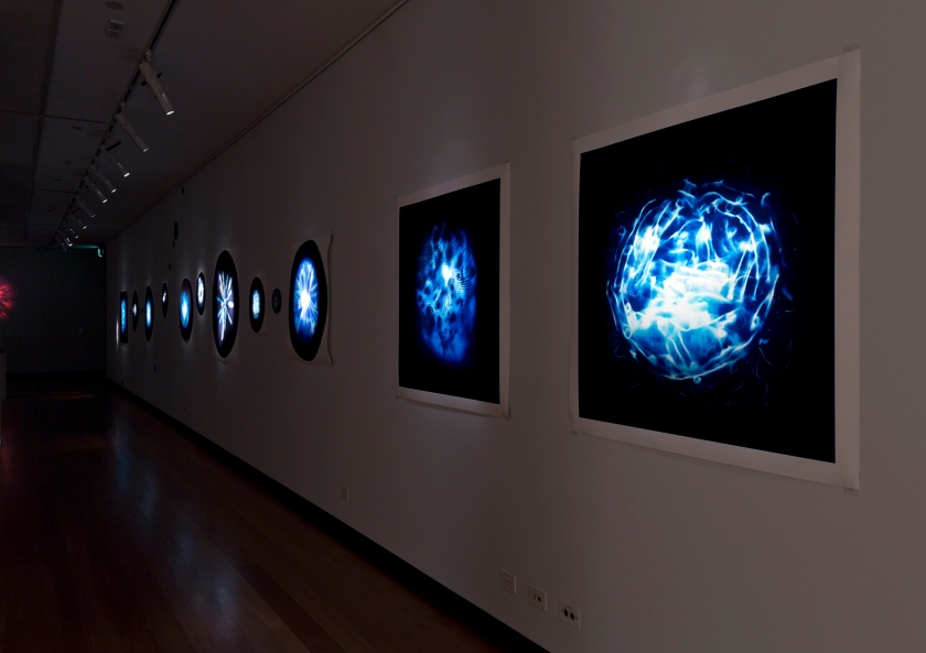 Installation view of gallery three at the exhibition 'Deeper Darker Brighter' at Town Hall Gallery, Hawthorn Arts Centre, Melbourne