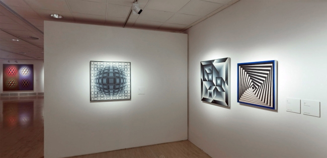 Installation view of the exhibition 'Victor Vasarely. The Birth of Op Art' at the Museo Nacional Thyssen-Bornemisza, Madrid