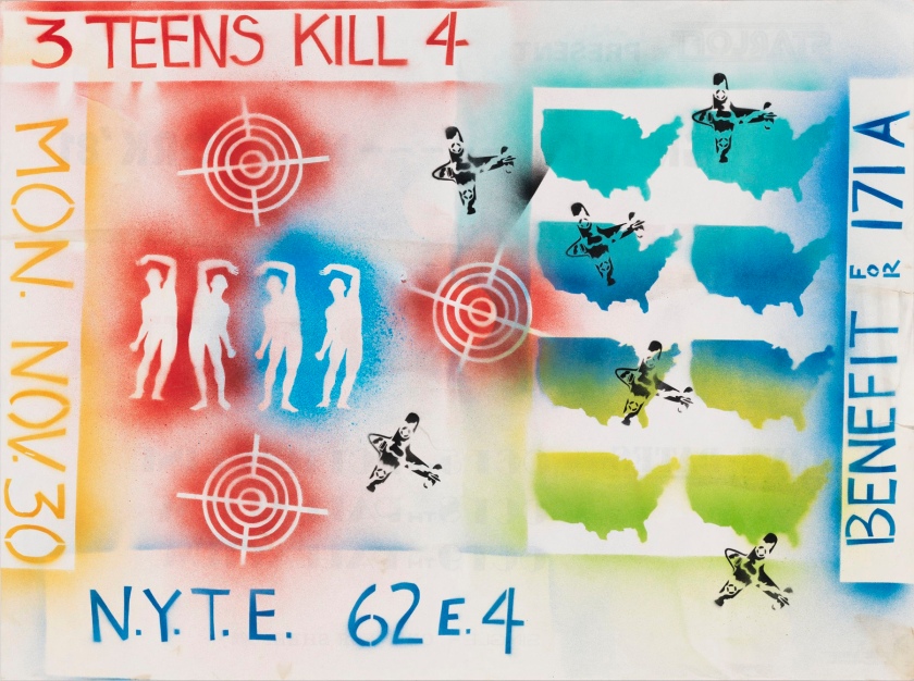 David Wojnarowicz (American, 1954-1992) '"3 Teens Kill 4 - No Motive Poster"' 1982-1983