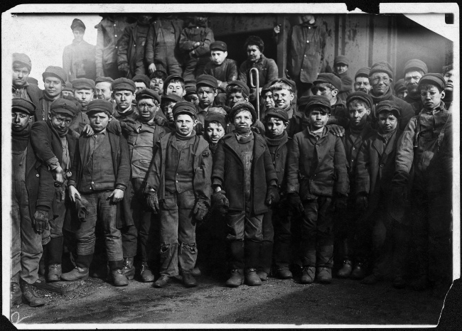 Lewis Hine (1874-1940) 'Breaker boys working in Ewen Breaker. S. Pittston, Pa.' January 1911