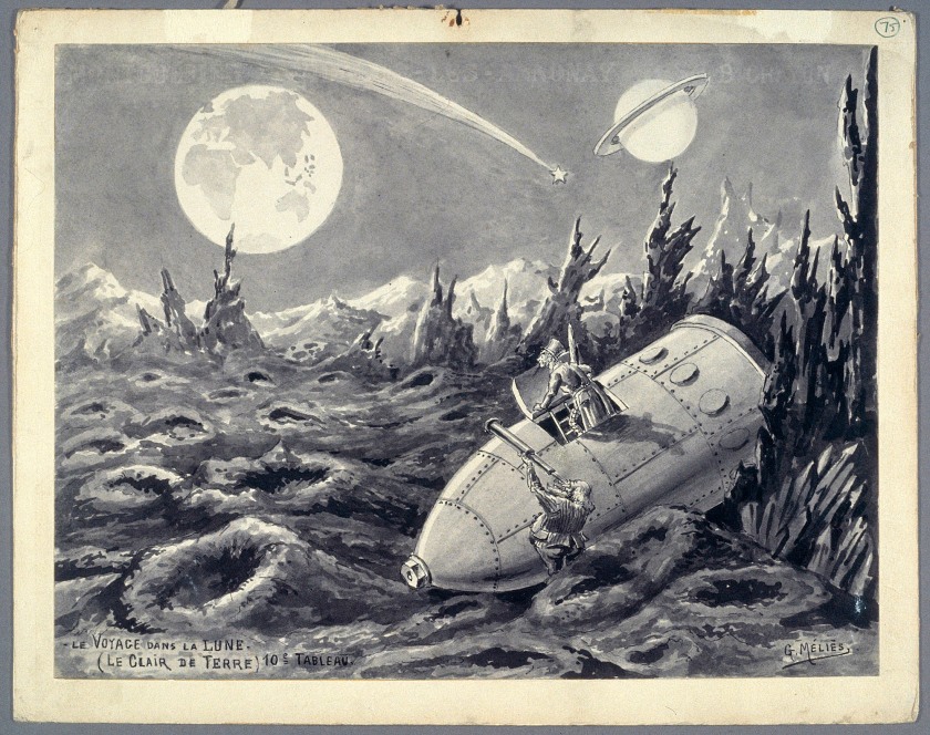 Georges Méliès (1861-1938) 'Le voyage dans la lune. Le clair de terre - (10e tableau)' 1902