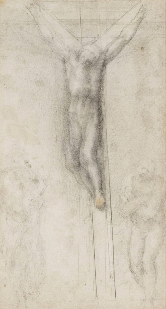 Michelangelo Buonarroti (Italian, 1475-1564) 'Christ on the Cross with the Virgin and St John' c. 1560-64