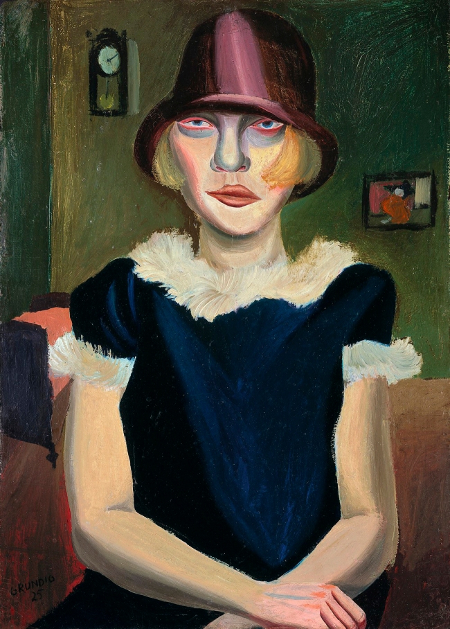 Hans Grundig (German, 1901-1958) 'Girl with Pink Hat' 1925