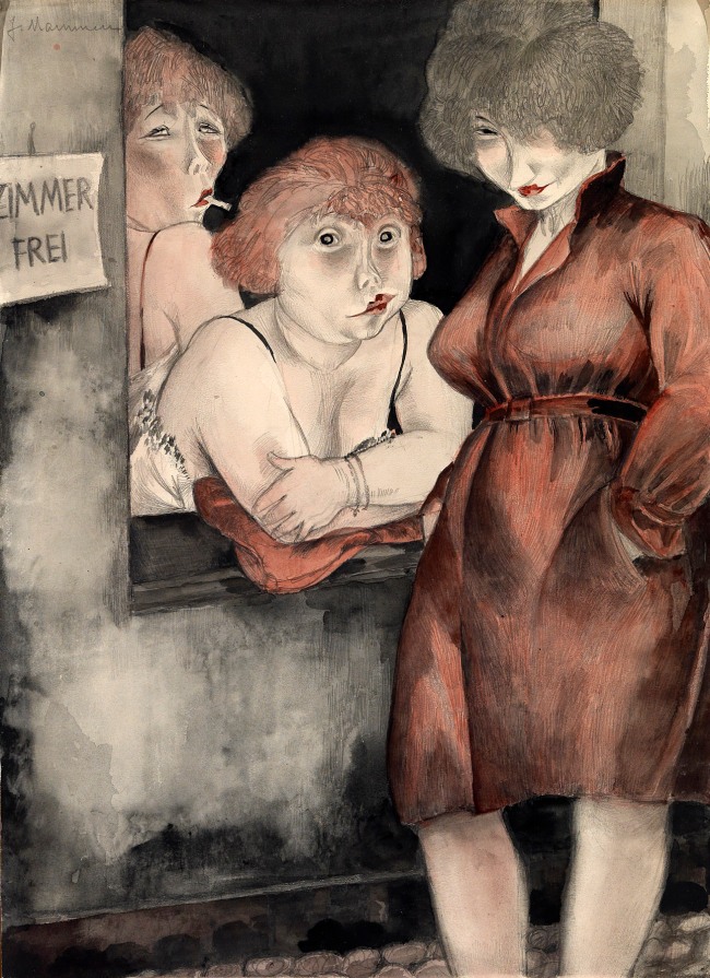 Jeanne Mammen (German, 1890-1976) 'Free room' (Brüderstrasse (Zimmer frei)) 1930