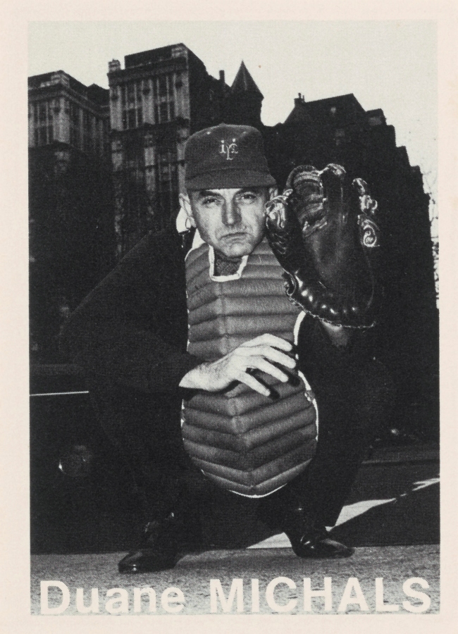 Mike Mandel (American, b. 1950) 'Duane Michals Baseball-Photographer Trading Card' 1975