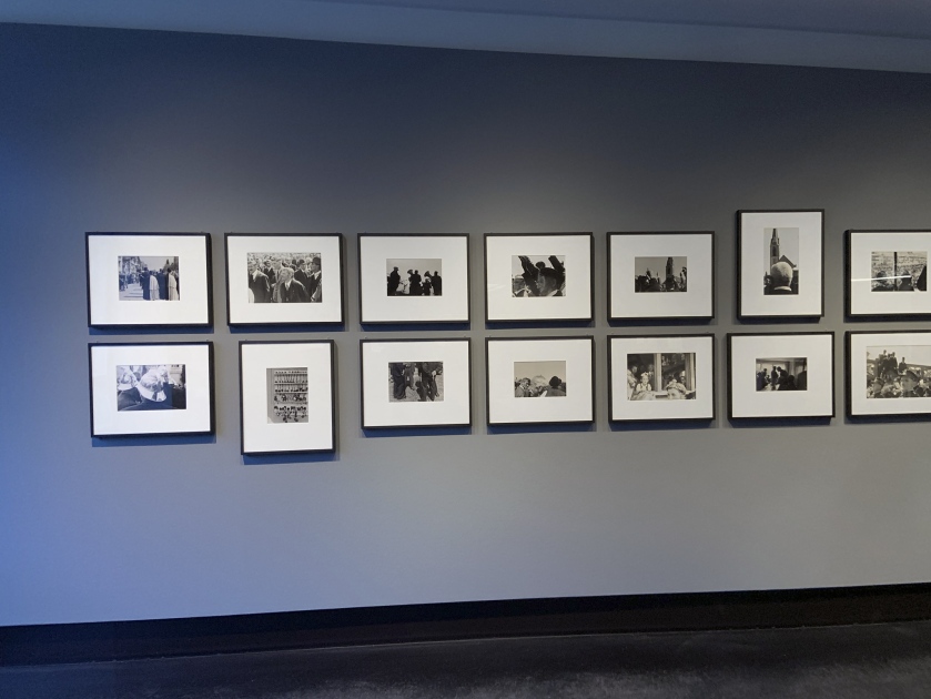 Installation view of the exhibition 'Robert Frank. Unseen' at C/O Berlin showing photographs titled 'Landsgemeinde / Cantonal Assembly Hundwil, Schweiz' (1949)