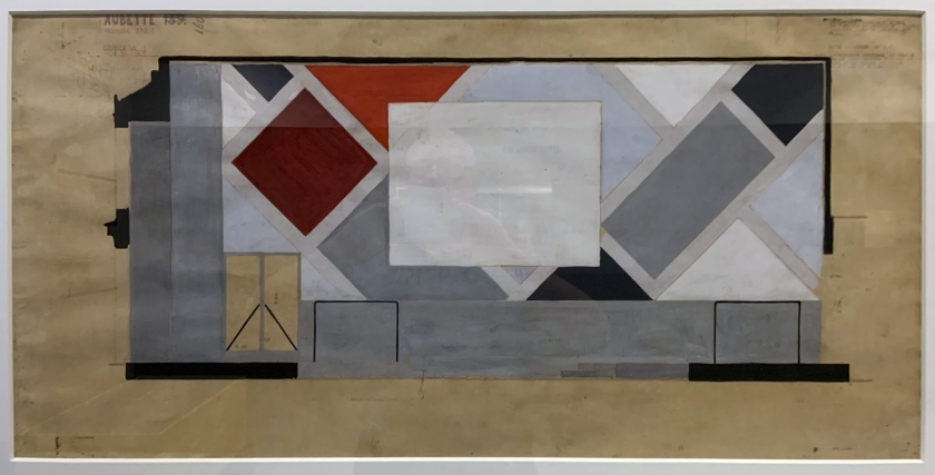 Theo van Doesburg. Final colour design for the screen wall of the Ciné-Dancing at L'Aubette 1927 (installation view)