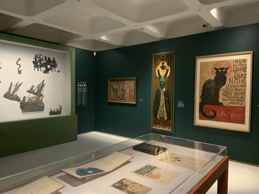 Installation view of the exhibition 'Into the Night: Cabarets and Clubs in Modern Art' at the Barbican Art Gallery, London