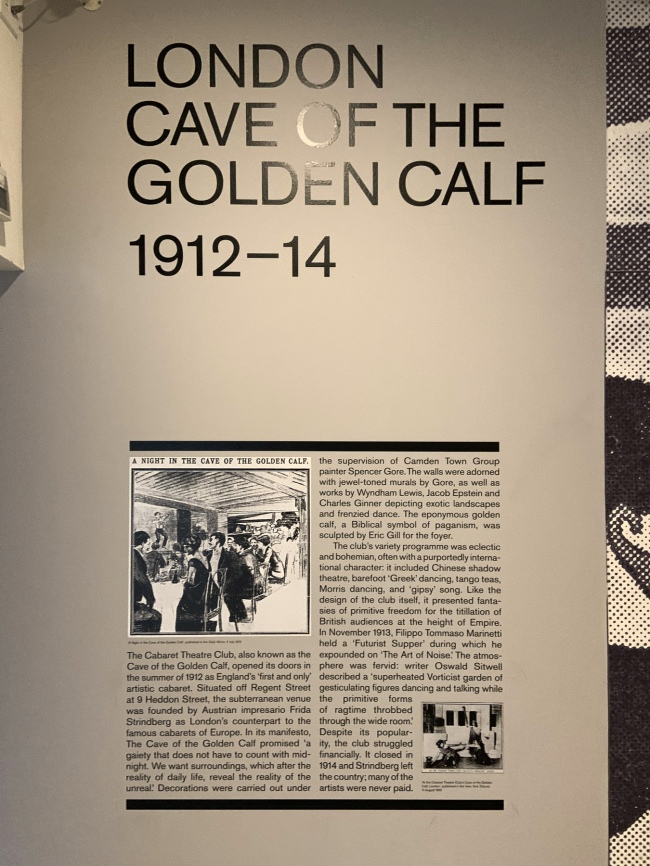 London Cave of the Golden Calf wall text