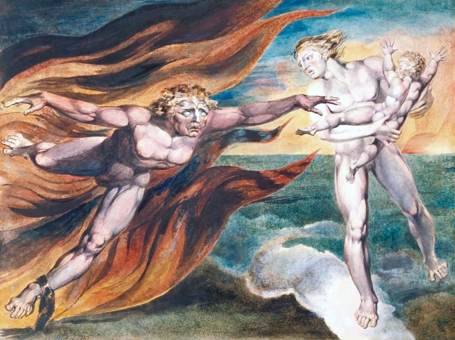 William Blake (British, 1757-1827) 'The Good and Evil Angels' 1795 - c. 1805