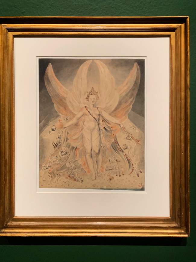 William Blake (British, 1757-1827) Satan in his Original Glory: 'Thou wast Perfect till Iniquity was Found in Thee' c. 1805 (installation view)