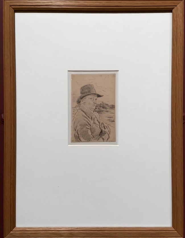 John Linnell (British, 1792-1882) 'William Blake wearing a hat' c. 1825 (installation view)