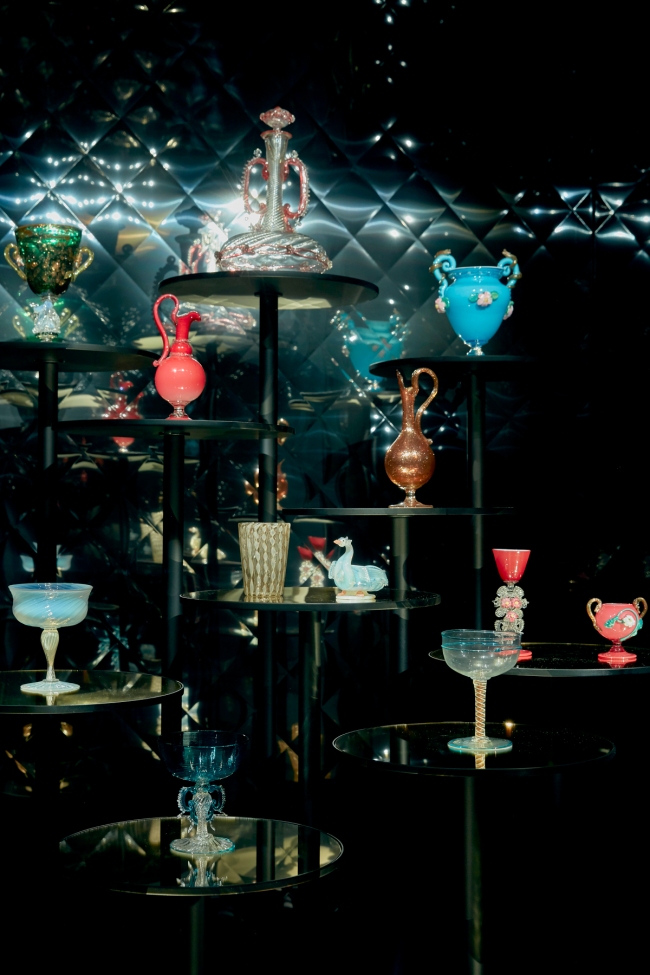 Installation view of 'Liquid Light: 500 Years of Venetian Glass' on display at NGV International