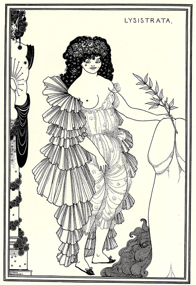 Aubrey Beardsley (British, 1872-1898) 'Lysistrata Shielding her Coynte' 1896