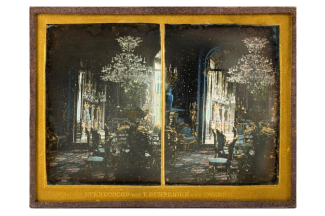 T. SCHNEIDER & SONS (1847-1921) A Portfolio of hand tinted Stereo Daguerrotypes c. 1860