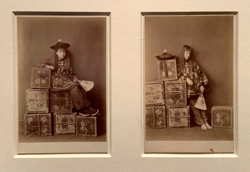 Charles Lutwide Dodgson (also known as Lewis Carroll)(British, 1832-1898) 'Tea Merchant (On Duty)' and 'Tea Merchant (Off Duty)' 1873 (installation view)