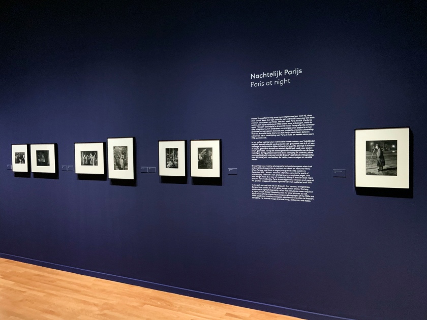 Installation view of the exhibition 'Brassaï' at Foam, Amsterdam showing at right, Brassaï's 'Self portrait, On the boulevard Saint-Jacques' 1930-1932