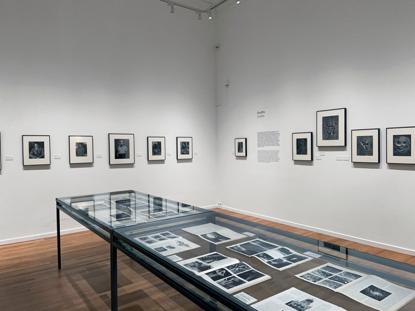 Installation view of the exhibition 'Brassaï' at Foam, Amsterdam showing to the right, photographs from Brassaï's series 'Graffiti'
