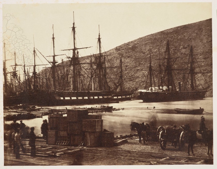 Roger Fenton (British, 1819-1869) 'The Diamond and Wasp, Balaklava Harbour' March, 1855
