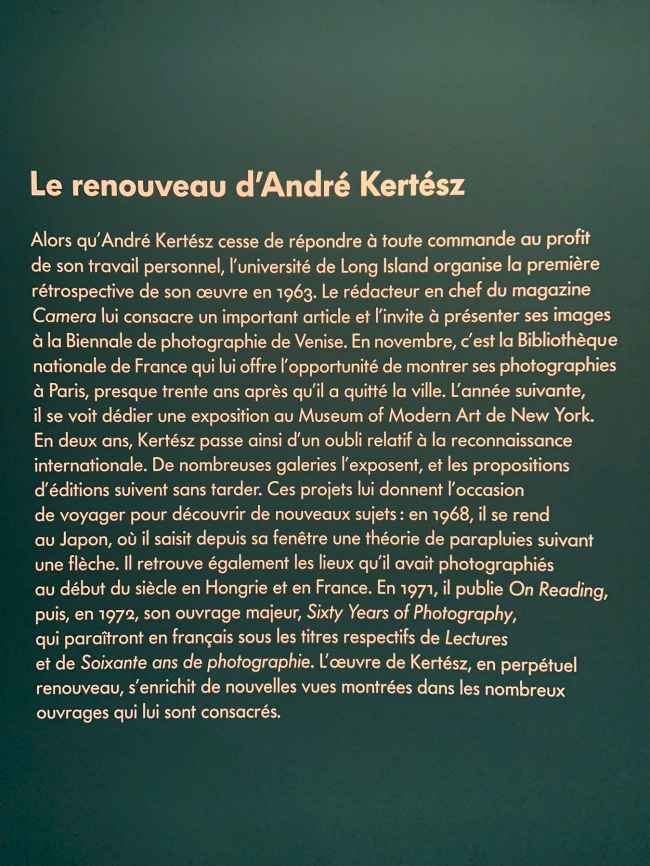 Text from the exhibition 'L'equilibriste, André Kertész' at Jeu de Paume, Château de Tours
