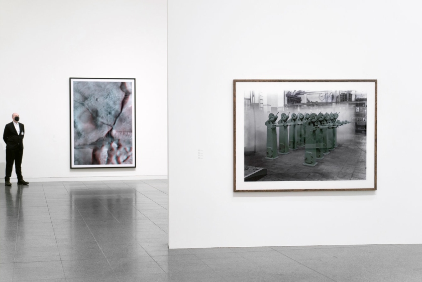 Thomas Ruff. Installation view at Kunstsammlung NRW, Düsseldorf 2020 showing work from Ruff's 'Maschinen' (Machinery) series including at right, '0946' (2003)