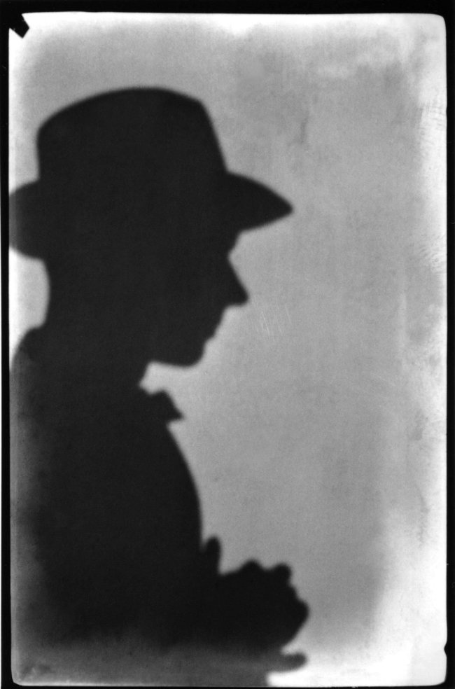 Walker Evans (American, 1903-1975) 'Shadow, Self-Portrait (Right Profile, Wearing Hat), Juan-les-Pins, France, January 1927' 1927