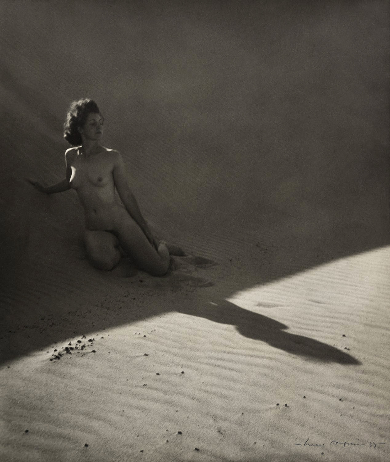 Max Dupain (Australian, 1911-1992) (Nude in Shadow on the Sand) 1937 Gelati...