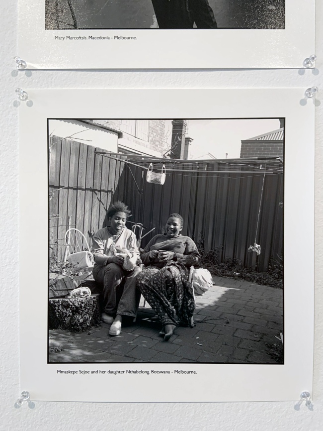 Ruth Maddison (Australian, b. 1945) 'Mmaskepe Sejoe and her daughter Nthabelong. Botswana - Melbourne' 1997 (installation view)