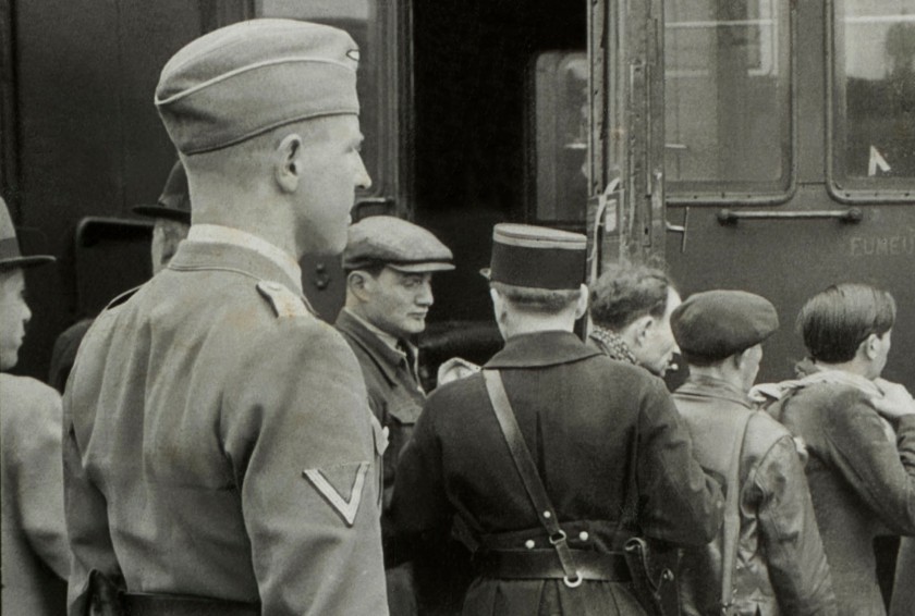 Harry Croner (German, 1903-1992) 'Untitled [Theodor Dannecker oversees the transfer of the rounded up Jews to the Austerlitz station]' May 14, 1941 (detail)