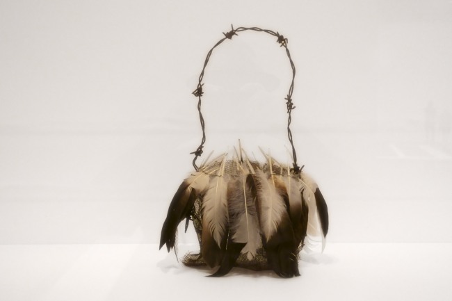 Lorraine Connelly-Northey (Australian / Waradgerie, b. 1962) 'Pelican bag' 2002 (installation view)