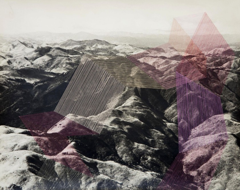 Maurizio Anzeri (Italian, b. 1969) 'Heavenly Sounds Mountain Pink' 2018 (triptych)