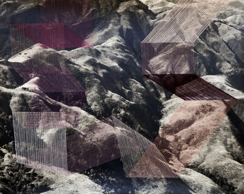 Maurizio Anzeri (Italian, b. 1969) 'Heavenly Sounds Mountain Pink' 2018 (triptych)