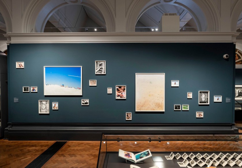 Installation view of 'Known and Strange: Photographs from the Collection' display at V&A (c) Victoria and Albert Museum, London showing the work of Andy Sewell from the 'Known and Strange Things Pass' series, installation of 20 framed prints (sizes 144 x 108cm to 28 x 21cm)