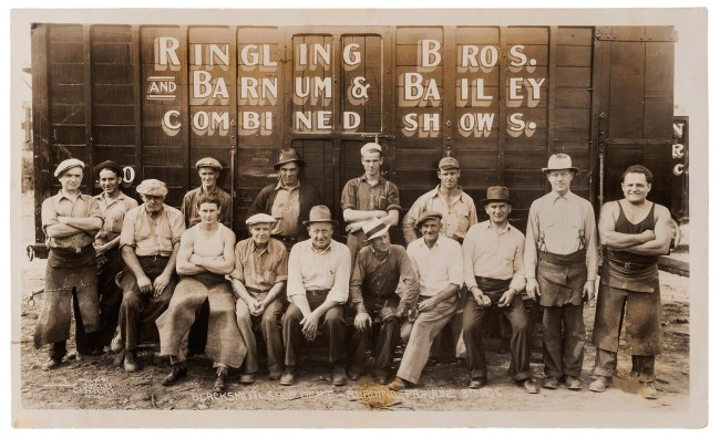 Edward J. Kelty (American, 1888-1967) 'Ringling Bros. and Barnum & Bailey. Blacksmith Shop Dept.' 1938