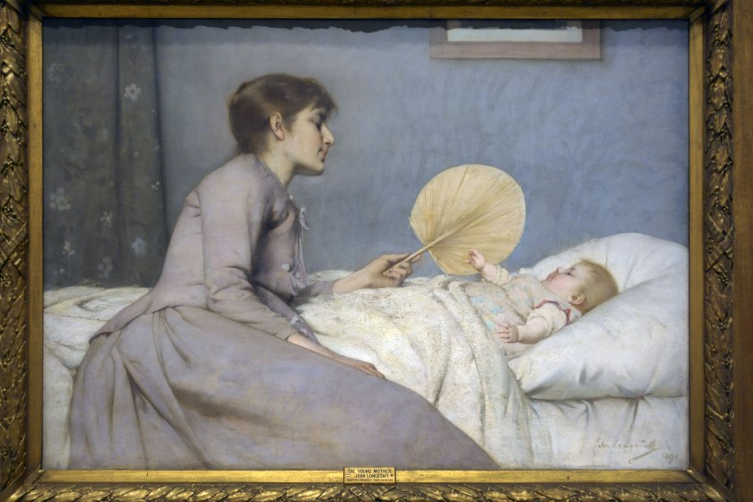 John Longstaff (Australian, 1861-1941, France and England 1887-1895, England 1901-1920) 'The young mother' 1891 (installation view detail)
